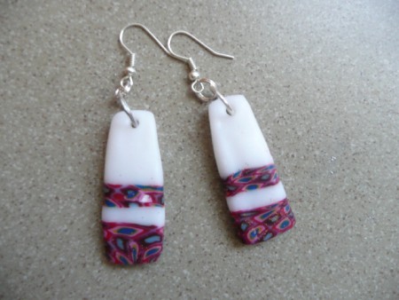 Náušnice farba biela a fialová č. 31